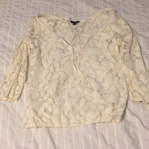 American eagle white flowered top